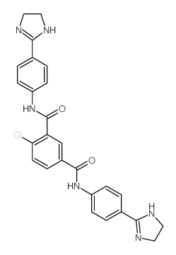 4-chloro-N,N-bis[4-(4,5-dihydro-1H-imidazol-2-yl)phenyl]benzene-1,3-dicarboxamide结构式
