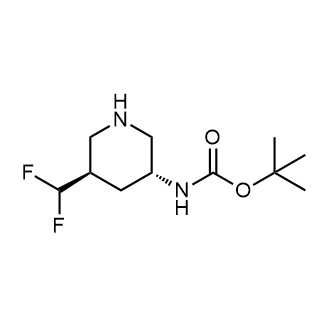 N-[(3R,5R)-5-(二氟甲基)-3-哌啶基]氨基甲酸叔丁酯结构式