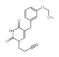 1(2H)-Pyrimidinepropanenitrile,5-[(3-ethoxyphenyl)methyl]-3,4-dihydro-2,4-dioxo-结构式