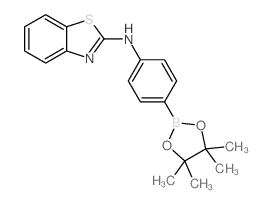 N-(4-(4,4,5,5-四甲基-1,3,2-二氧杂硼杂环戊烷-2-基)苯基)苯并[d]噻唑-2-胺结构式