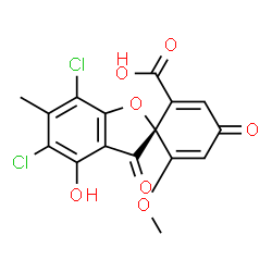 (+)-5,7-Dichloro-4-hydroxy-6'-methoxy-6-methyl-3,4'-dioxospiro[benzofuran-2(3H),1'-[2,5]cyclohexadiene]-2'-carboxylic acid结构式