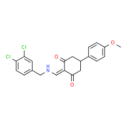 2-{[(3,4-dichlorobenzyl)amino]methylene}-5-(4-methoxyphenyl)cyclohexane-1,3-dione structure