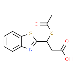 3-(acetylthio)-3-(benzo[d]thiazol-2-yl)propanoic acid structure