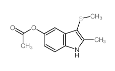(2-methyl-3-methylsulfanyl-1H-indol-5-yl) acetate结构式