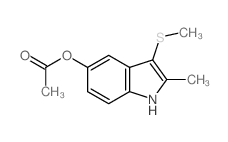 (2-methyl-3-methylsulfanyl-1H-indol-5-yl) acetate structure