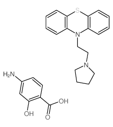 4-amino-2-hydroxy-benzoic acid; 10-(2-pyrrolidin-1-ylethyl)phenothiazine结构式