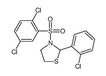 (9CI)-2-(2-氯苯基)-3-[(2,5-二氯苯基)磺酰基]-噻唑烷结构式