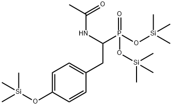 [α-(Acetylamino)-4-(trimethylsiloxy)phenethyl]phosphonic acid bis(trimethylsilyl) ester结构式
