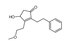 4-hydroxy-3-(2-methoxyethyl)-2-(2-phenylethyl)cyclopent-2-en-1-one结构式