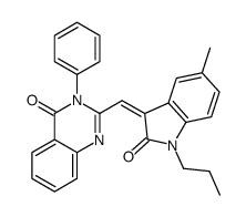 2-[(E)-(5-methyl-2-oxo-1-propylindol-3-ylidene)methyl]-3-phenylquinazolin-4-one结构式