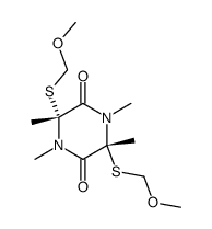 3r,6c-bis-methoxymethylsulfanyl-1,3,4,6t-tetramethyl-piperazine-2,5-dione结构式