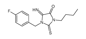3-butyl-1-[(4-fluorophenyl)methyl]-5-imino-2-sulfanylideneimidazolidin-4-one结构式