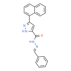 (E)-N-benzylidene-3-(naphthalen-1-yl)-1H-pyrazole-5-carbohydrazide structure