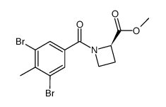 1-(3,5-dibromo-4-methylbenzoyl)azetidine-2R-carboxylic acid methyl ester Structure