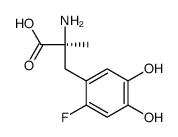 (2S)-2-amino-3-(2-fluoro-4,5-dihydroxy-phenyl)-2-methyl-propanoic acid结构式