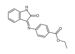 4-[2-Oxo-1,2-dihydro-indol-(3Z)-ylideneamino]-benzoic acid ethyl ester结构式