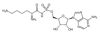 5'-O-(N-lysinylsulfamoyl)adenosine结构式