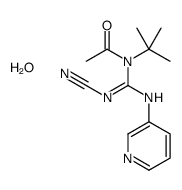 Acetamide, N-tert-butyl-N-(1-cyano-2-(3-pyridyl)amidino)-, hydrate structure