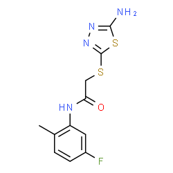 2-[(5-AMINO-1,3,4-THIADIAZOL-2-YL)SULFANYL]-N-(5-FLUORO-2-METHYLPHENYL)ACETAMIDE结构式