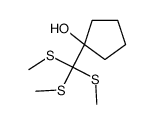1-[tris(methylsulfanyl)methyl]cyclopentan-1-ol结构式
