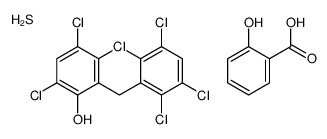 2-hydroxybenzoic acid,sulfane,3,4,6-trichloro-2-[(2,3,5-trichloro-6-hydroxyphenyl)methyl]phenol结构式