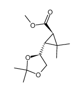 methyl (1R,3R)-3-((S)-2,2-dimethyl-1,3-dioxolan-4-yl)-2,2-dimethylcyclopropane-1-carboxylate结构式