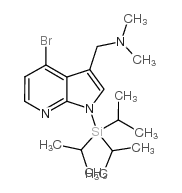 1H-Pyrrolo[2,3-b]pyridine-3-methanamine, 4-bromo-N,N-dimethyl-1-[tris(1-methylethyl)silyl]- structure