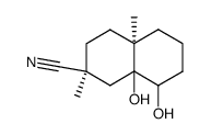 (2S,4aR)-8,8a-dihydroxy-2,4a-dimethyldecahydronaphthalene-2-carbonitrile结构式