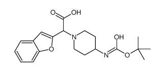 benzofuran-2-yl-(4-tert-butoxycarbonylamino-piperidin-1-yl)-acetic acid结构式