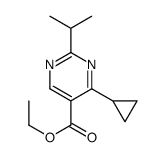 Ethyl 4-cyclopropyl-2-isopropyl-5-pyrimidinecarboxylate结构式