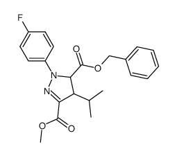 1-(4-fluoro-phenyl)-4-isopropyl-4,5-dihydro-1H-pyrazole-3,5-dicarboxylic acid 5-benzyl ester 3-methyl ester结构式