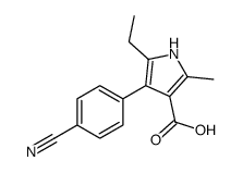 1H-Pyrrole-3-carboxylic acid,4-(4-cyanophenyl)-5-ethyl-2-methyl- picture