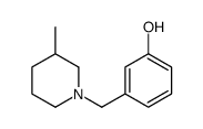 3-[(3-methylpiperidin-1-yl)methyl]phenol结构式