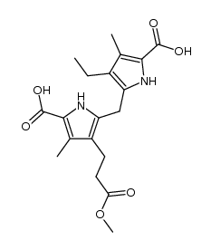 4-ethyl-4'-(2-methoxycarbonyl-ethyl)-3,3'-dimethyl-5,5'-methanediyl-bis-pyrrole-2-carboxylic acid结构式