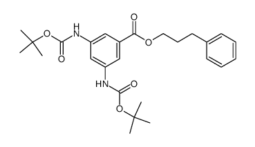 3-phenylpropyl 3,5-di-(tert-butyloxycarbonylamino)benzoate结构式