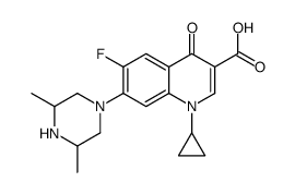 1-cyclopropyl-7-(3,5-dimethylpiperazin-1-yl)-6-fluoro-4-oxoquinoline-3-carboxylic acid结构式