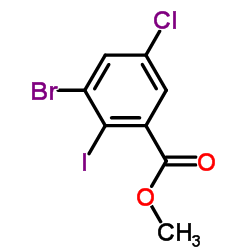 Methyl 3-bromo-5-chloro-2-iodobenzoate结构式