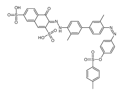 3-[[3,3'-dimethyl-4'-[[4-[[(p-tolyl)sulphonyl]oxy]phenyl]azo][1,1'-biphenyl]-4-yl]azo]-4-hydroxynaphthalene-2,7-disulphonic acid结构式