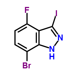 7-Bromo-4-fluoro-3-iodo-1H-indazole结构式