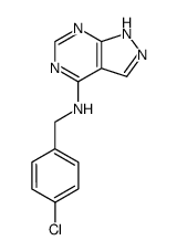 (4-chloro-benzyl)-(1(2)H-pyrazolo[3,4-d]pyrimidin-4-yl)-amine Structure