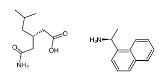 (S)-(-)-1-(1-naphthyl)ethylamine salt of (S)-(+)-3-(carbamoylmethyl)-5-methylhexanoic acid结构式