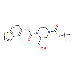 1-Piperazinecarboxylic acid, 4-[(benzo[b]thien-5-ylamino)carbonyl]-3-(hydroxymethyl)-, 1,1-dimethylethyl ester Structure