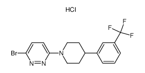 3-bromo-6-[4-[3-(trifluoromethyl)phenyl]-1-piperidinyl]pyridazine monohydrochloride Structure