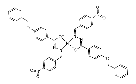 bis[N-4-nitrobenzylidene(4-benzyloxy)benzoylhydrazinato]nickel(II)结构式