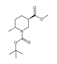 Trans-6-Methyl-Piperidine-1,3-Dicarboxylic Acid 1-Tert-Butyl Ester 3-Methyl Ester Structure