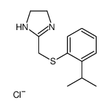 2-[(2-propan-2-ylphenyl)sulfanylmethyl]-4,5-dihydroimidazole chloride structure