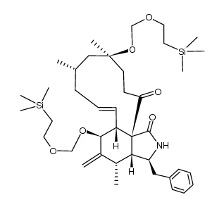 (3S,3aR,4S,6S,6aR,10S,12S,15aR,E)-3-benzyl-4,10,12-trimethyl-5-methylene-6,12-bis((2-(trimethylsilyl)ethoxy)methoxy)-3,3a,4,5,6,6a,9,10,11,12,13,14-dodecahydro-1H-cycloundeca[d]isoindole-1,15(2H)-dione结构式