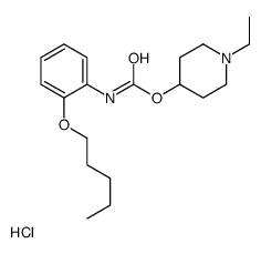 (1-ethyl-3,4,5,6-tetrahydro-2H-pyridin-4-yl) N-(2-pentoxyphenyl)carbam ate chloride Structure