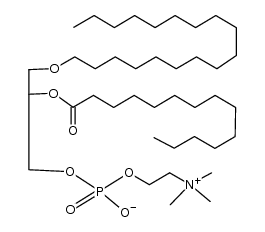 rac-2-myristoyl-1-octadecyl-3-phosphocholine结构式