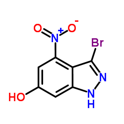 3-BROMO-6-HYDROXY-4-NITRO1H-INDAZOLE结构式